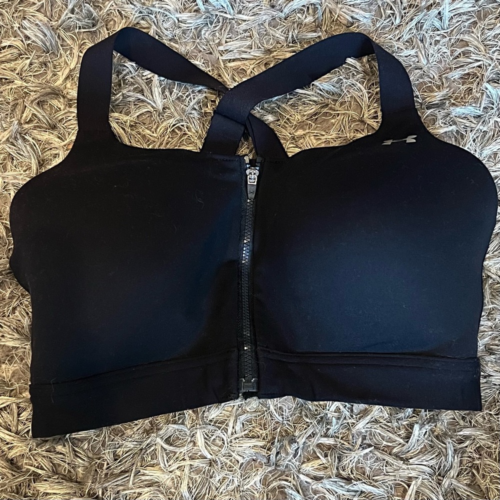 Under Armour front zip high impact sports bra | size 36DD
